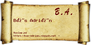 Bús Adrián névjegykártya